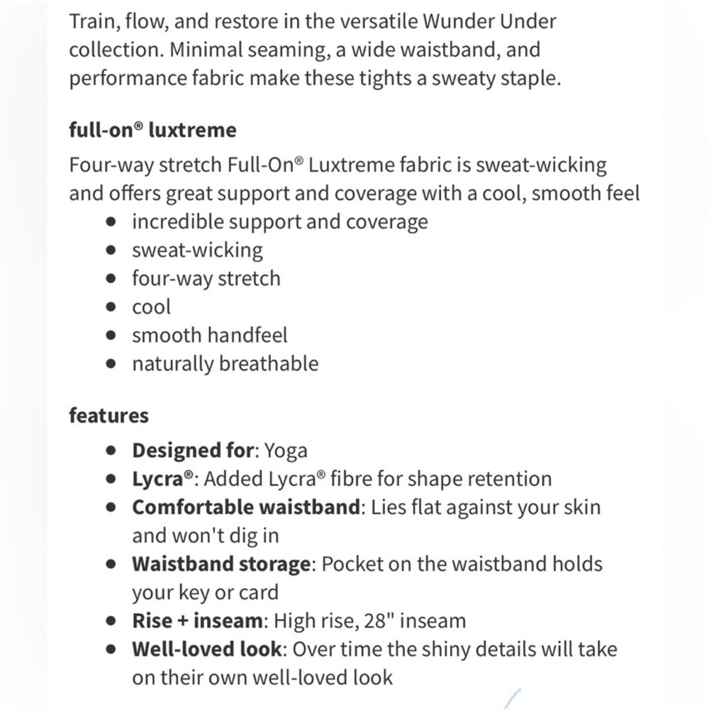 Lululemon Wunder Under High Rise Tight  *Foil - Picture 4 of 9